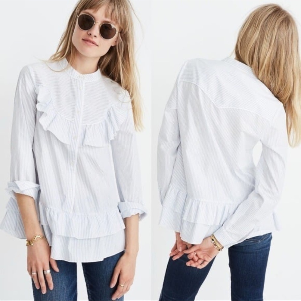 Madewell x Karen Walker Annie Striped Blouse Size M